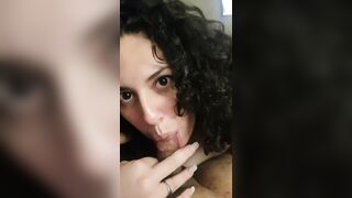 Babe Curly Ex-Wife Giving a Fellatio to her Hubby
