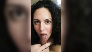 Babe Curly Ex-Wife Giving a Fellatio to her Hubby