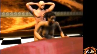 2funky4u HUGE BUTT BLACK Vagina Eaten BIG TIT BJ Cum Face LONG TITTED