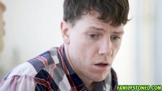 Stepdad pounding his stepdaughters tight twat from below