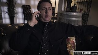 VIRGIN TABOO Evelyn Claire Tempts Shady Reporter by Begging for his Dick