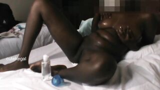 Oiling up Breasts and Fingered Snatch to Orgasm
