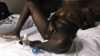 Oiling up Breasts and Fingered Snatch to Orgasm