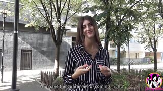 babe skank Lina Luxa with endless legs having gang-bang with