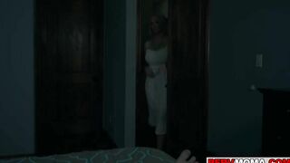 Stepson wakes up with his blonde stepmom sucking off his tree