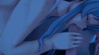 Crossing Lust Part four - Esdeath Giving a Rough Oral Sex