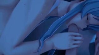 Crossing Lust Part four - Esdeath Giving a Rough Oral Sex