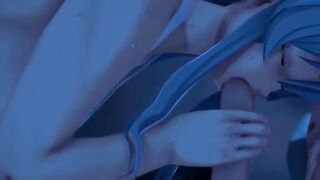 Crossing Lust Part four - Esdeath Giving a Rough Oral Sex