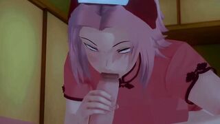 Crossing Lust Part 9 - Haruno Sakura Blowing a Long Penis