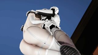 3D Cartoon Princess Leia Blows Stormtrooper's Soul out - Imperial Strap on