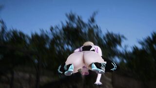 3D Animated Turned On Shy Blonde Spider Gwen Squirt Finger Fuck Masturbation Sex Toy Rides
