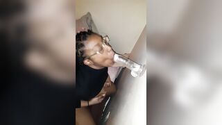 Slutty Black Sucking Off Vibrator Sloppy #SPITQUEEN