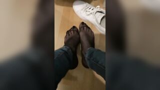 Girl Sends me a Film of her Nylonfeet