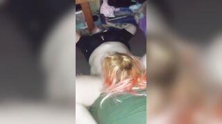 Sub Kitsune makes Gothic slave Cum