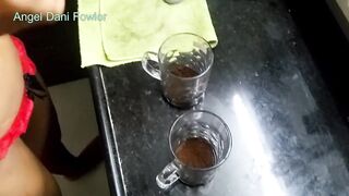 Angel Fowler Cutie Skank Women inside Kitchen Making Coffee Full HD -1080