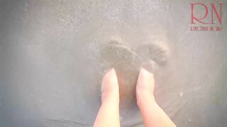 Sexiest Lady at Lonely Nudist Beach. African Swimsuit. Ebony Bikini.