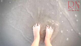 Sexiest Lady at Lonely Nudist Beach. African Swimsuit. Ebony Bikini.