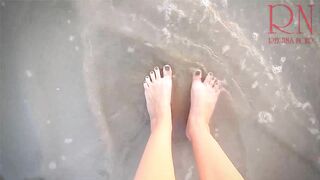 Sexiest Lady at Lonely Nudist Beach. African Swimsuit. Ebony Bikini.