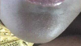 Long Brown Natural Breast inside Yellow Lace