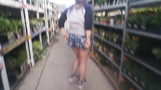 milf Mastrubates and Ejaculates into Garden Store