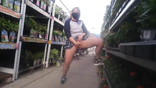 milf Mastrubates and Ejaculates into Garden Store