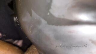 Sucking Off out the Cum from big black cock
