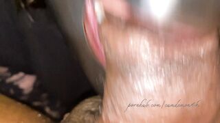 Sucking Off out the Cum from big black cock