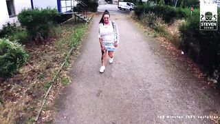 German Milf Adrienne Kiss blown his cock into outside and