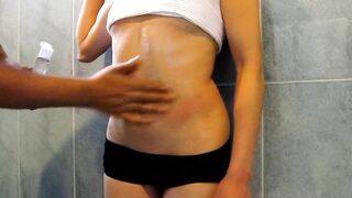 hot Grind on Paula's Tasty Belly her Navel Glows and Gets Turned