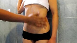 hot Grind on Paula's Tasty Belly her Navel Glows and Gets Turned