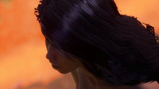 Пышная девушка Мулатка скачет на дилдо в Большом каньоне прилюдно [3d Hentai]