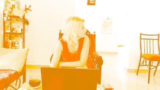 Angel Fowler into Beauty Red Dress alone at Home Full HD -1080