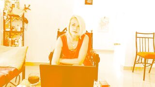 Angel Fowler into Beauty Red Dress alone at Home Full HD -1080