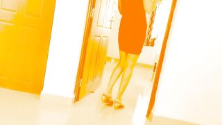 Angel Fowler into Beauty Red Dress alone at Home Full HD -1080