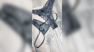 Peeing on Fiance her Strings and Panty
