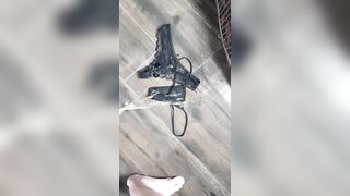 Peeing on Fiance her Strings and Panty
