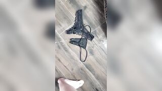 Peeing on Fiance her Strings and Panty