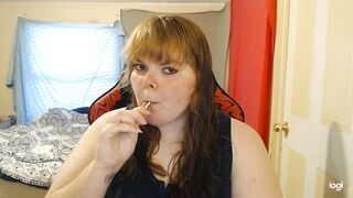 BBW Deepthroats a Sucker