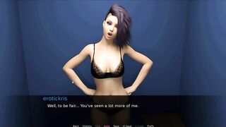 Falling for Madison-Dark Hair Performance Boobs into Dressing Room