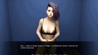 Falling for Madison-Dark Hair Performance Boobs into Dressing Room