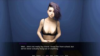 Falling for Madison-Dark Hair Performance Boobs into Dressing Room