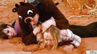 A Hard Butt Fucking and Crazy BONDAGE Play Session with two Girls