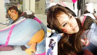 Dva first Time with Screwed Manchine Squirt so Rough into Doggy Overwacth