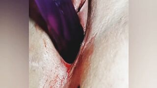 Having Fun with my Bloody Vagina until I Squirt