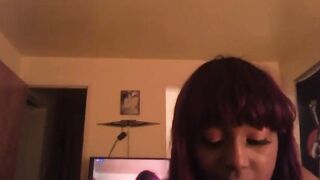 Ebony chick Blowing White Penis and White Dude Eating Snatch