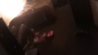 Ebony chick Blowing White Penis and White Dude Eating Snatch