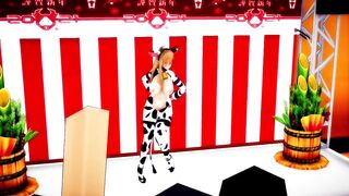 Mmd Bismarck Cow bimbos Outfit and Bald Snatch Fap Challenge during Outdoors