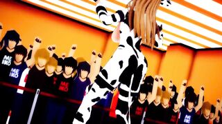Mmd Bismarck Cow bimbos Outfit and Bald Snatch Fap Challenge during Outdoors