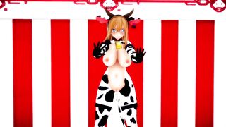 Mmd Bismarck Cow bimbos Outfit and Bald Snatch Fap Challenge during Outdoors