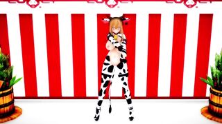 Mmd Bismarck Cow bimbos Outfit and Bald Snatch Fap Challenge during Outdoors